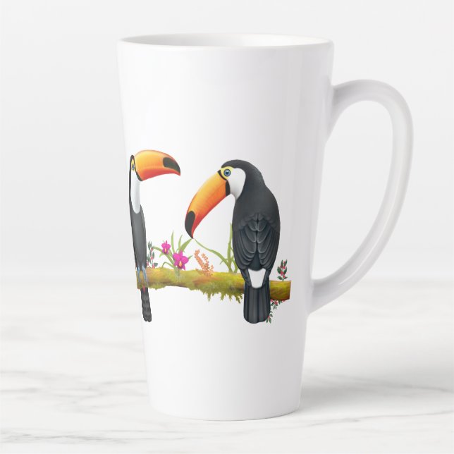 Tropical Toucan Birds Latte Mug (Right)