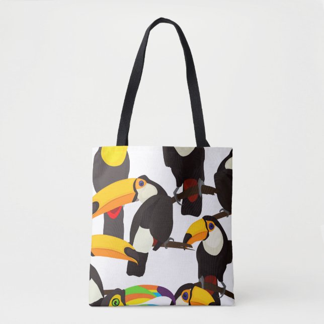 Tropical Toucan Birds Vintage Pattern Tote Bag (Front)