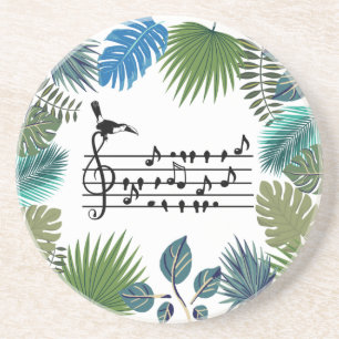 Tropical Toucan Birdsong Personalised Coaster