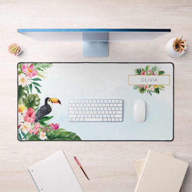 Tropical Toucan Botanical  Desk Mat (Office 1)