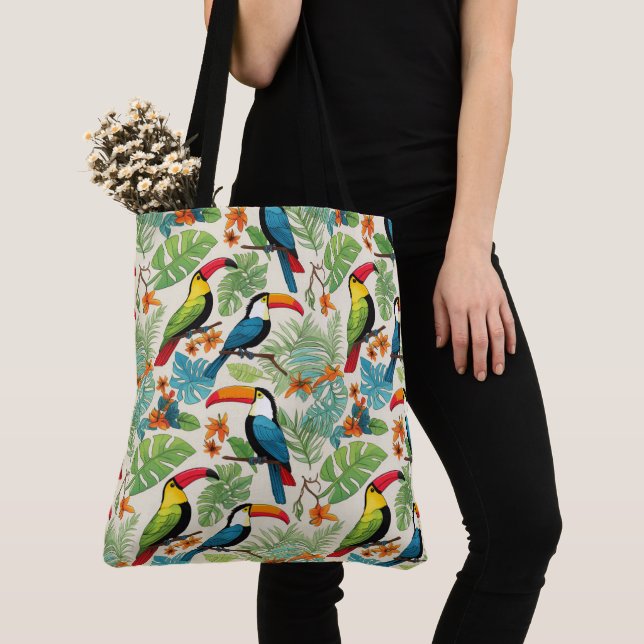Tropical Toucan Canopy Tote Bag (Close Up)