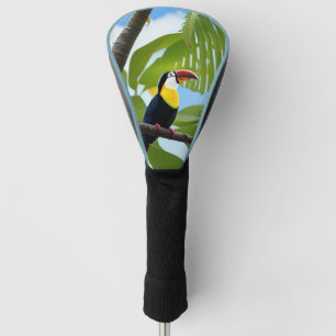 Tropical toucan in a tree golf head cover