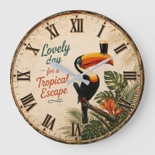 Tropical Toucan Large Clock