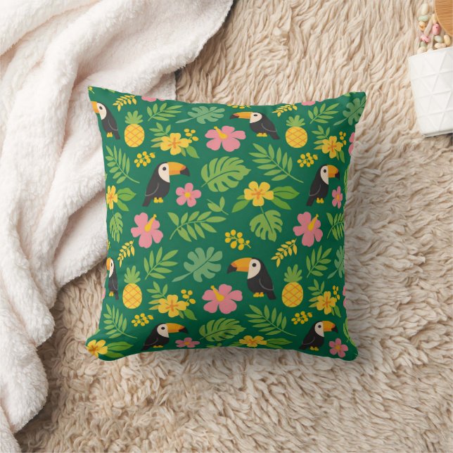 Tropical Toucan Paradise  Cushion (Blanket)