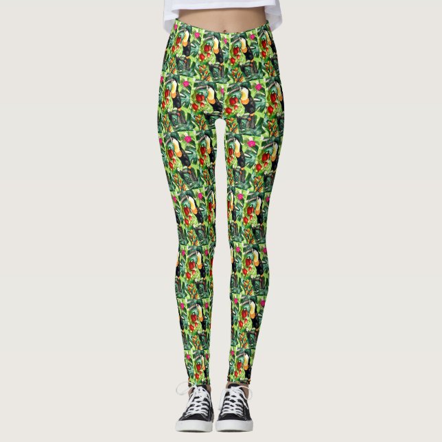 Tropical Toucan Paradise Leggings (Front)
