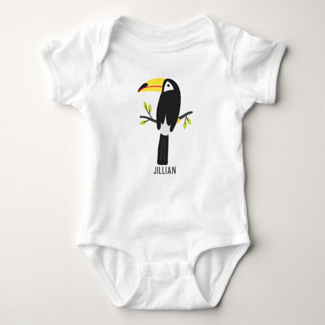 Tropical Toucan Personalised Kids Baby Bodysuit (Front)