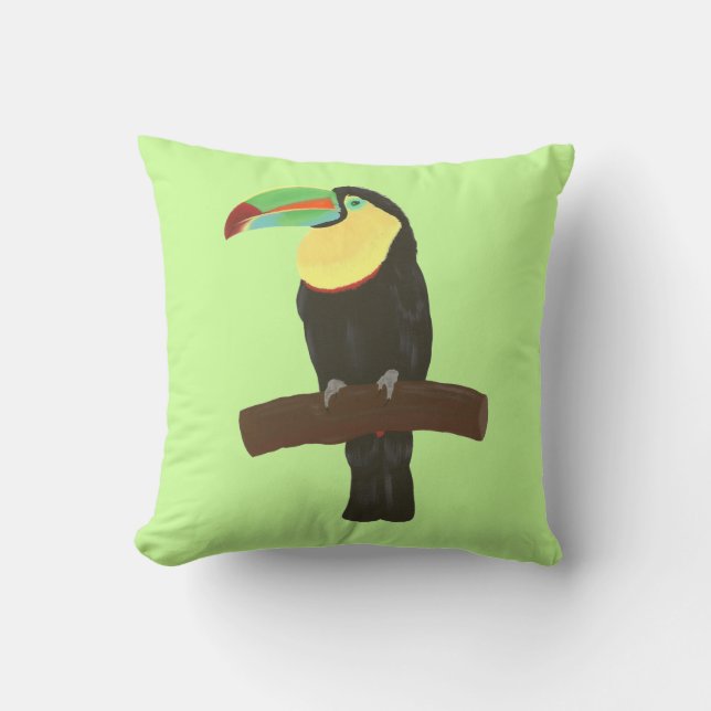 Tropical Toucan Pillow (Front)