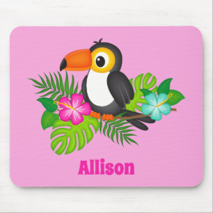 Tropical Toucan Pretty Pink  Mouse Pad