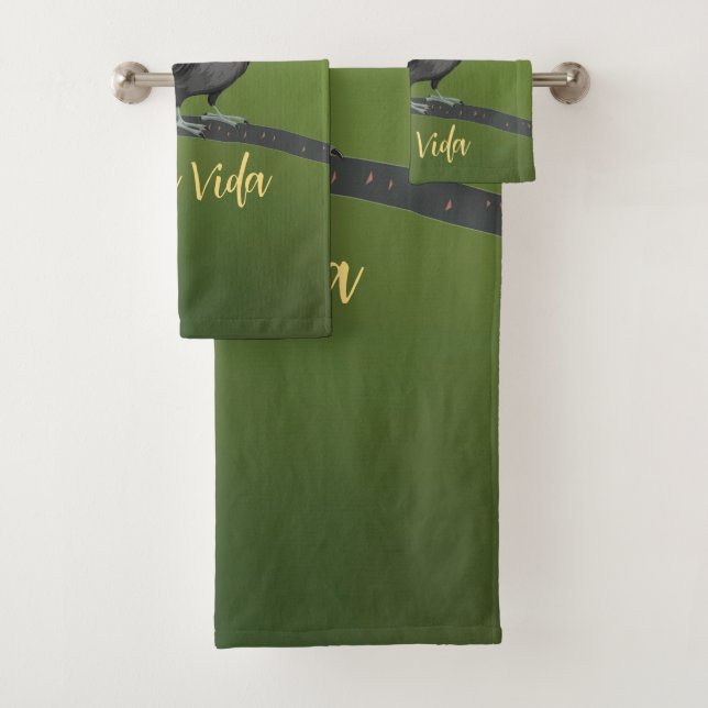 Tropical Toucan Pura Vida Design Towel Set (Insitu)