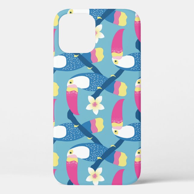 Tropical toucan: vibrant floral pattern. Case-Mate iPhone case (Back)