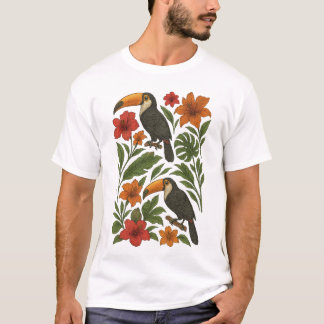 Tropical Toucans and Blooms T-Shirt