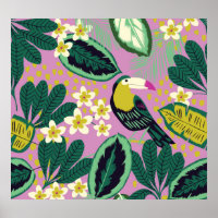 Tropical Toucans: Flower Pattern