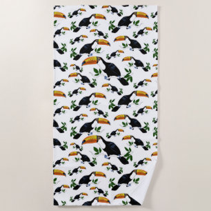 Tropical Toucans - Playful Jungle Beach Towel