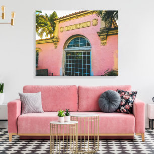 Tropical Train Station Facade Canvas Print