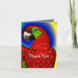Tropical Treasure: Abstract Vibrant Parrot Artwork Thank You Card