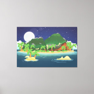 Tropical Treasure Island Canvas Print
