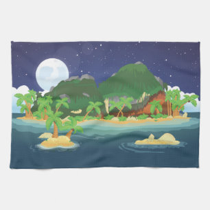 Tropical Treasure Island Tea Towel