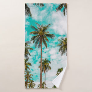 Tropical trees bath towel