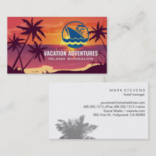 Tropical Trees   Cruise Ship   Travel Agent Business Card
