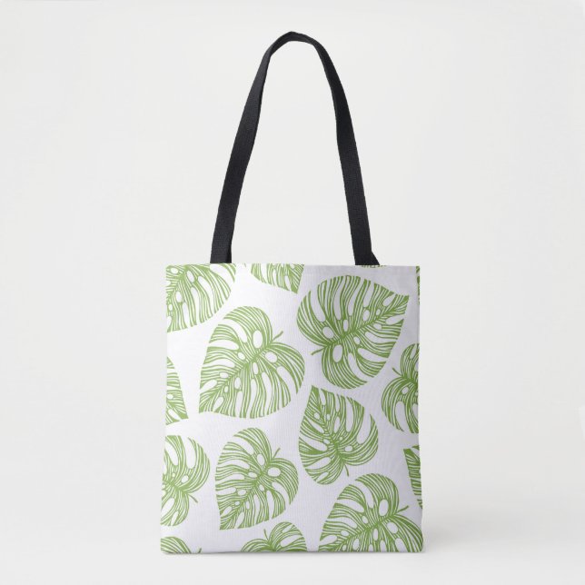 Tropical trendy seamless pattern with exotic palm  tote bag (Front)