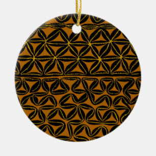 Tropical Tribal South Seas Tapa Ceramic Tree Decoration