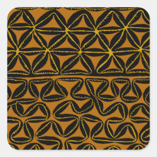 Tropical Tribal South Seas Tapa Square Sticker