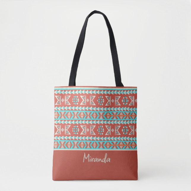 Tropical Tribal Summer Tote Bag (Front)