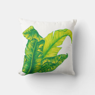 Tropical Tropicana Gold Leaves Cushion