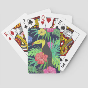 Tropical Tucan and Leaves Rainforest Playing Cards