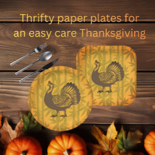Tropical Turkey Thanksgiving Bamboo Paper Plate