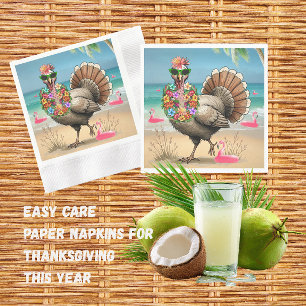 Tropical Turkey Thanksgiving Paper Napkin