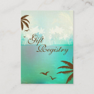 Tropical Turquoise Beach Gift Registry Cards