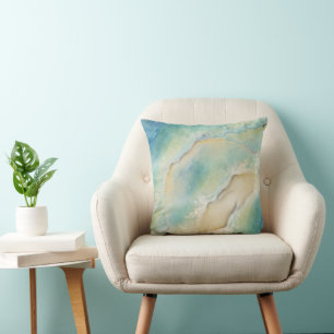 Tropical Turquoise Blue Ocean Waves Unique Cushion