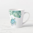 Tropical Turquoise Blue Watercolor Sea Turtle Mug