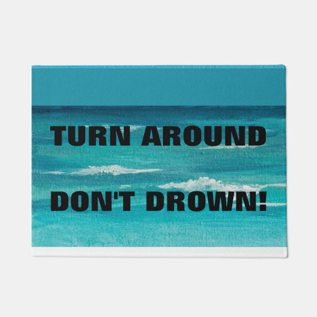 Tropical Turquoise Gulf Waters Art Welcome Doormat (Front)