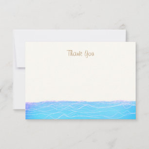 Tropical Turquoise Ocean Waves Thank You Card