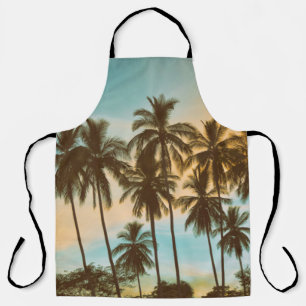 Tropical Twilight: Coconut Palm Silhouette Apron