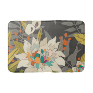 Tropical Twilight Flowers Bath Mat
