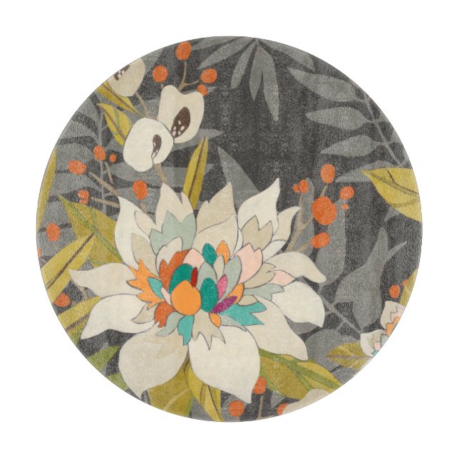 Tropical Twilight Flowers Cutting Board (Front)