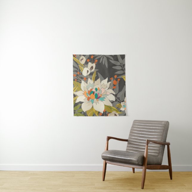 Tropical Twilight Flowers Tapestry (In Situ)