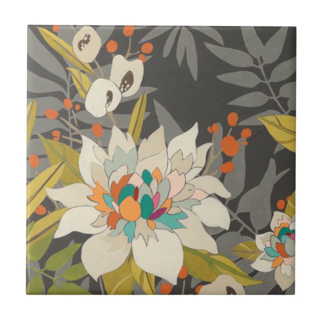 Tropical Twilight Flowers Tile (Front)