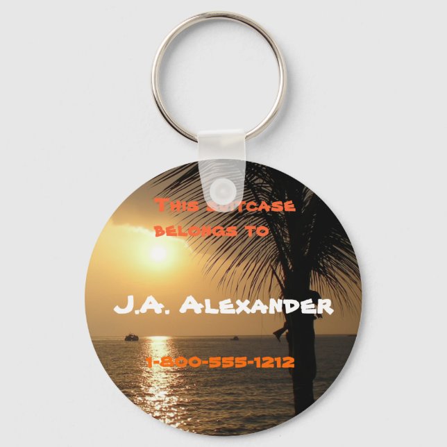 Tropical Twilight Sunset Key Ring (Front)