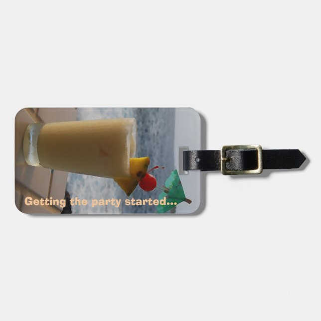 Tropical Umbrella Drink Cocktail Luggage Tag (Front Horizontal)
