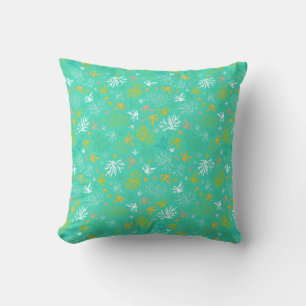 Tropical Underwater Coral Reefscape Cushion