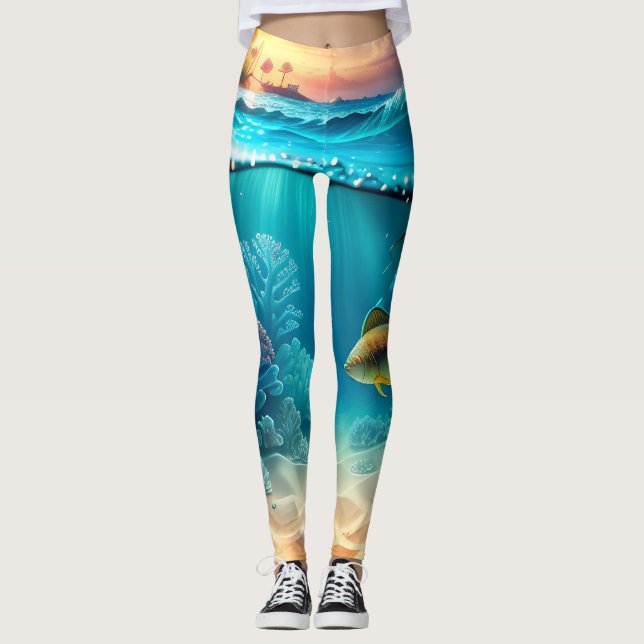 Tropical Underwater Landscape Leggings (Front)