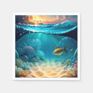 Tropical Underwater Landscape Napkin