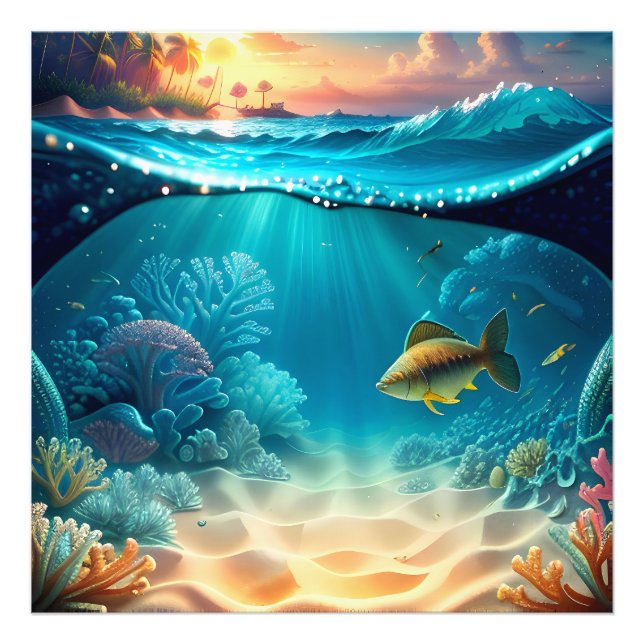 Tropical Underwater Landscape Photo Print (Front)