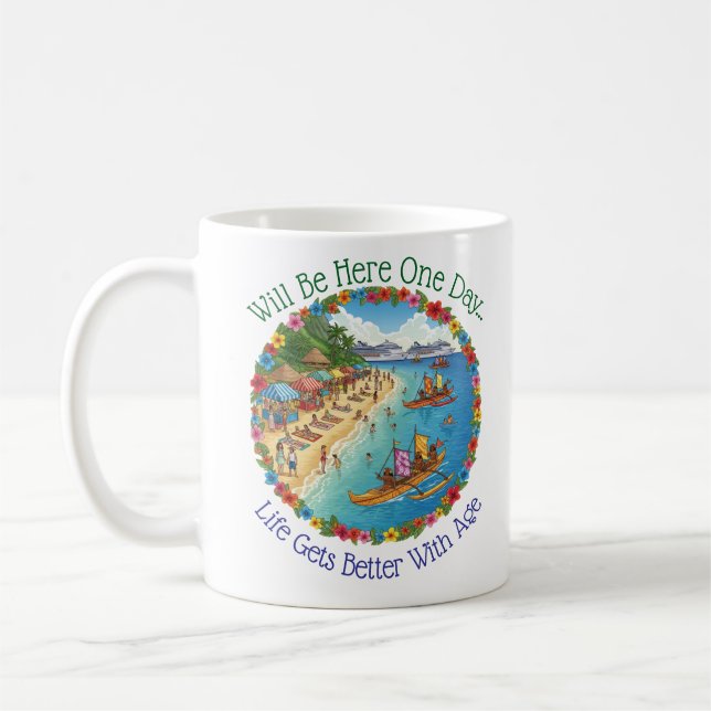 Tropical Vacation Dreams Coffee Mug (Left)