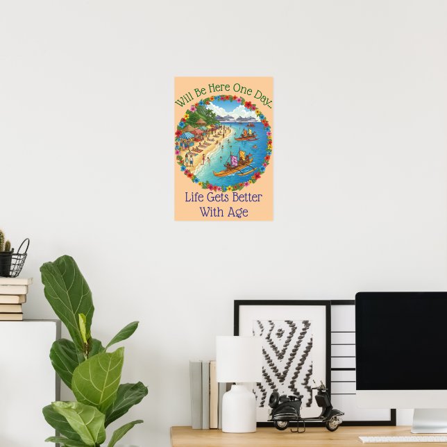 Tropical Vacation Dreams Poster (Home Office)