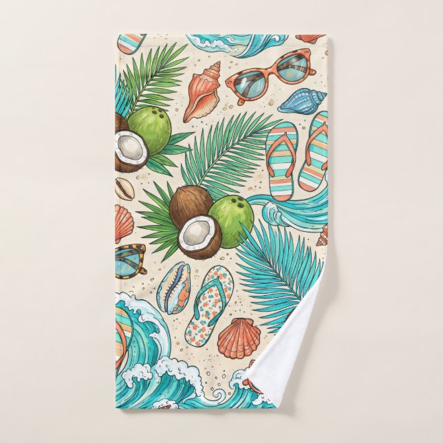 Tropical vacation. hand towel (Hand Towel)